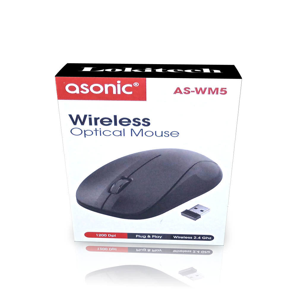 Asonic AS-WM5 Kablosuz Optik Mouse Siyah Wireless Mouse