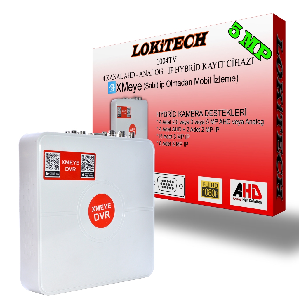 Lokitech 1004TV 4 KANAL 1080N AHD XMEYE Kamera Kayıt Cihazı
