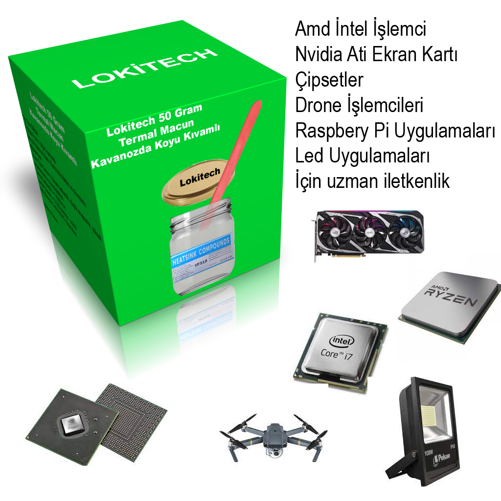 LokiTech Hy51g Termal Macun 50 gram Kavanoz Termal Silikon Işlemci Silikonu Işlemci Macunu