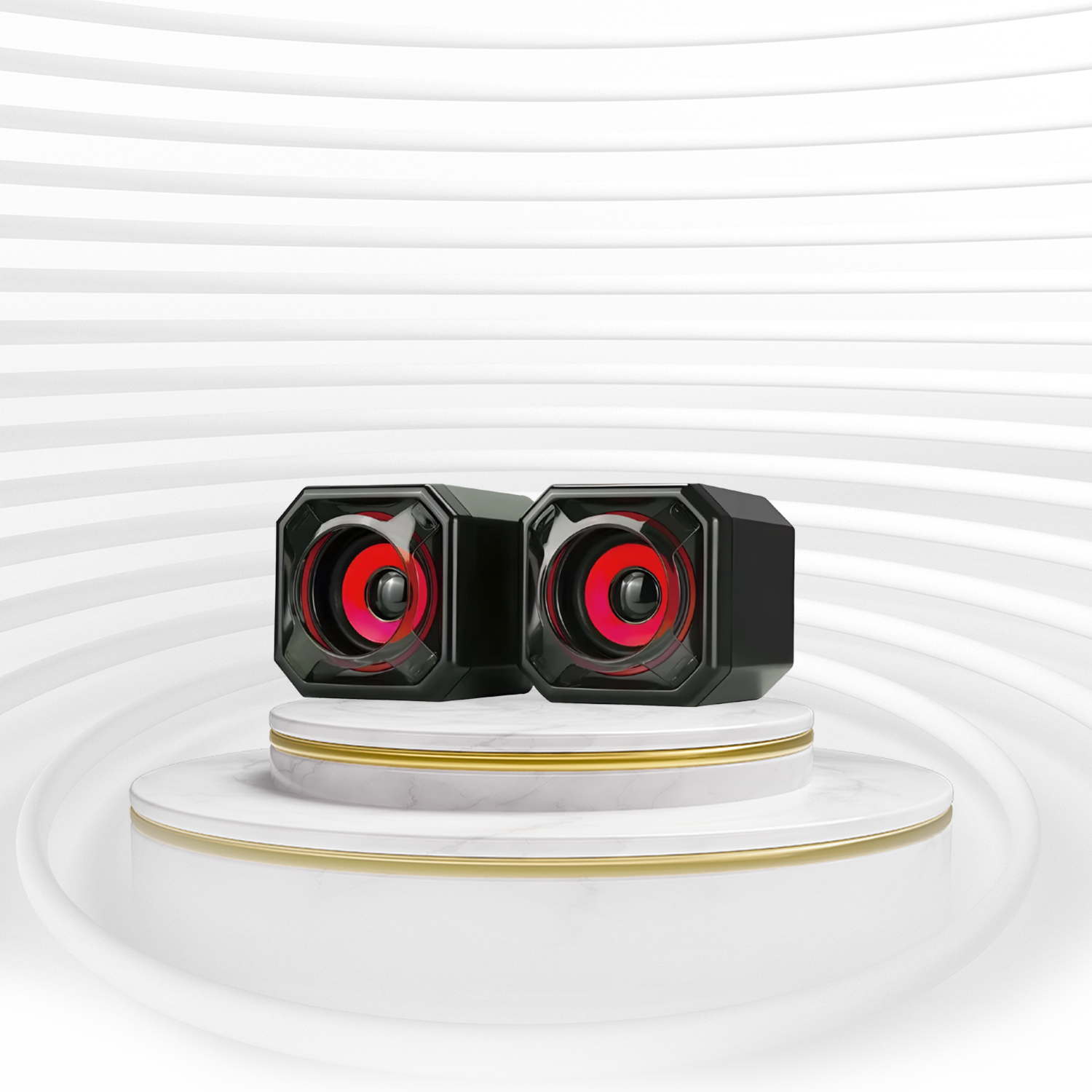 TRİO TRS5 2.0 Multimedia RGB Işıklı 3W 2 Siyah USB Speaker Hoparlör