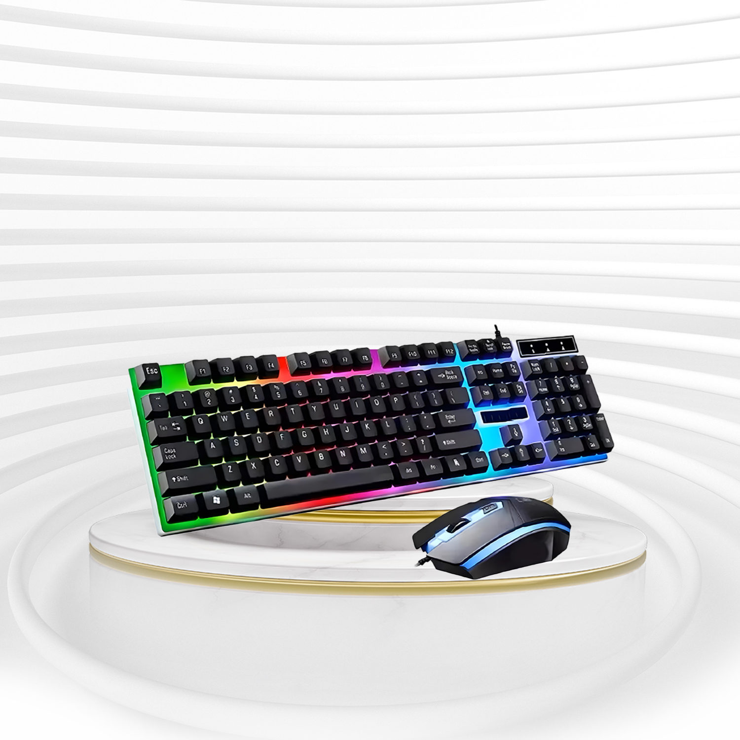 VRKB700 Stalker Warrior Gaming Oyuncu Işıklı Klavye Mouse Seti Klavye + Mouse Seti