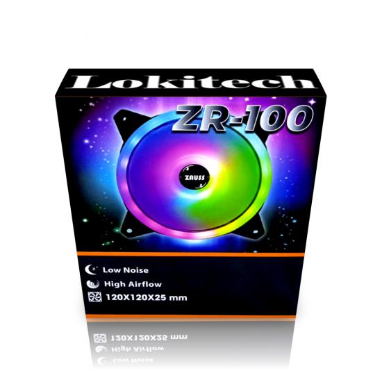 Lokitech Zauss ZR-100 Kasa Fanı 12 CM Rainbow Işıklı Fan 120x120 mm